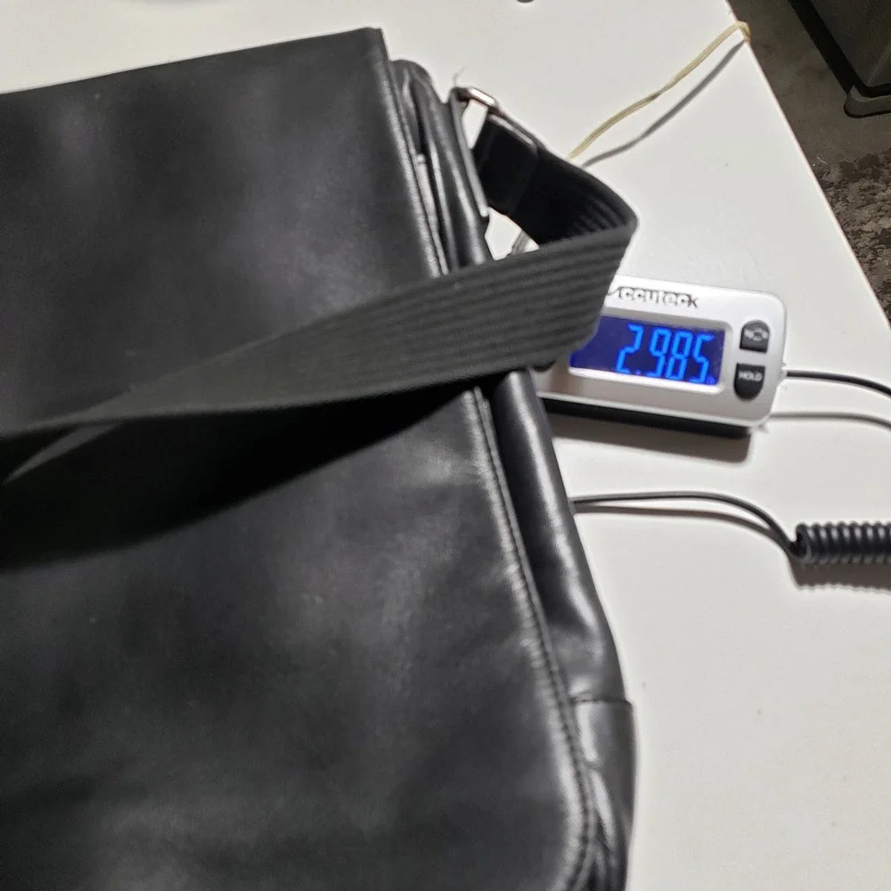 NWT Coach Black‎ Leather Messenger Crossbody Bag Adjustable Strap Buckle Unisex